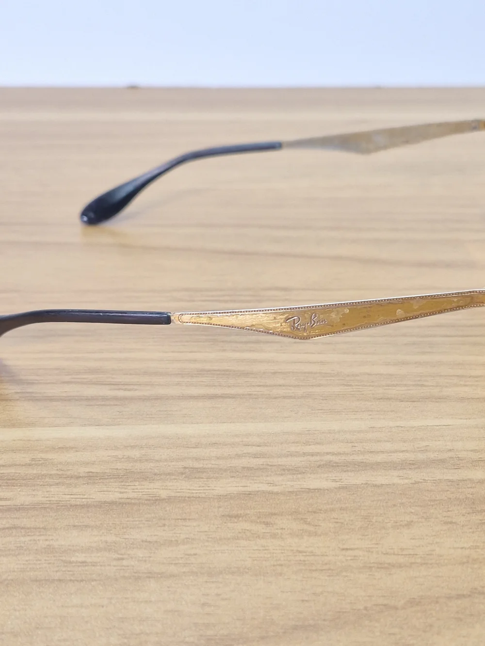 ​Vintage Ray-Ban Clubmaster Style Black Gold Eyeglass Frames 53-19 Optical